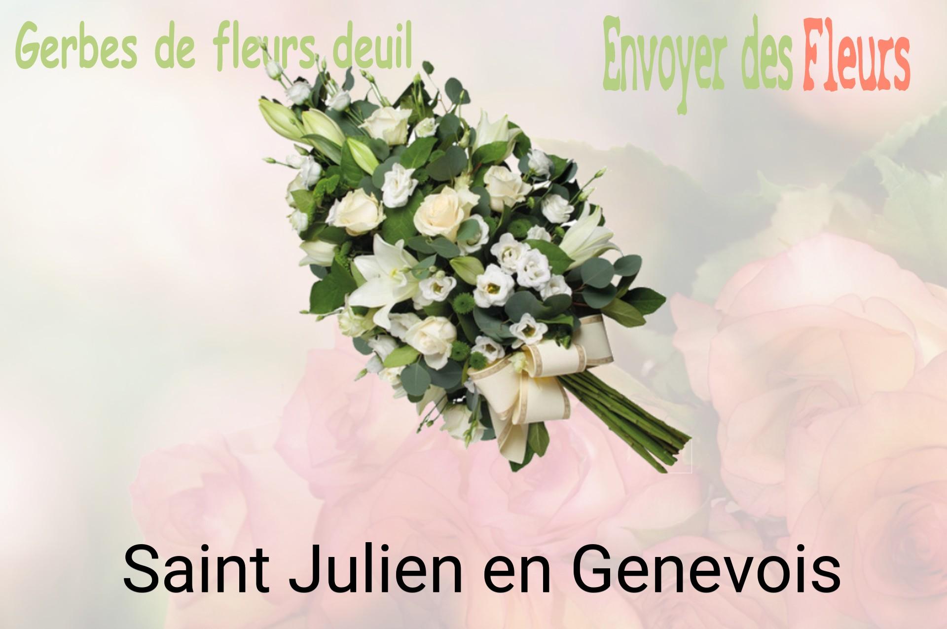 Gerbe de fleurs de deuil livrée à Saint-Julien-en-Genevois